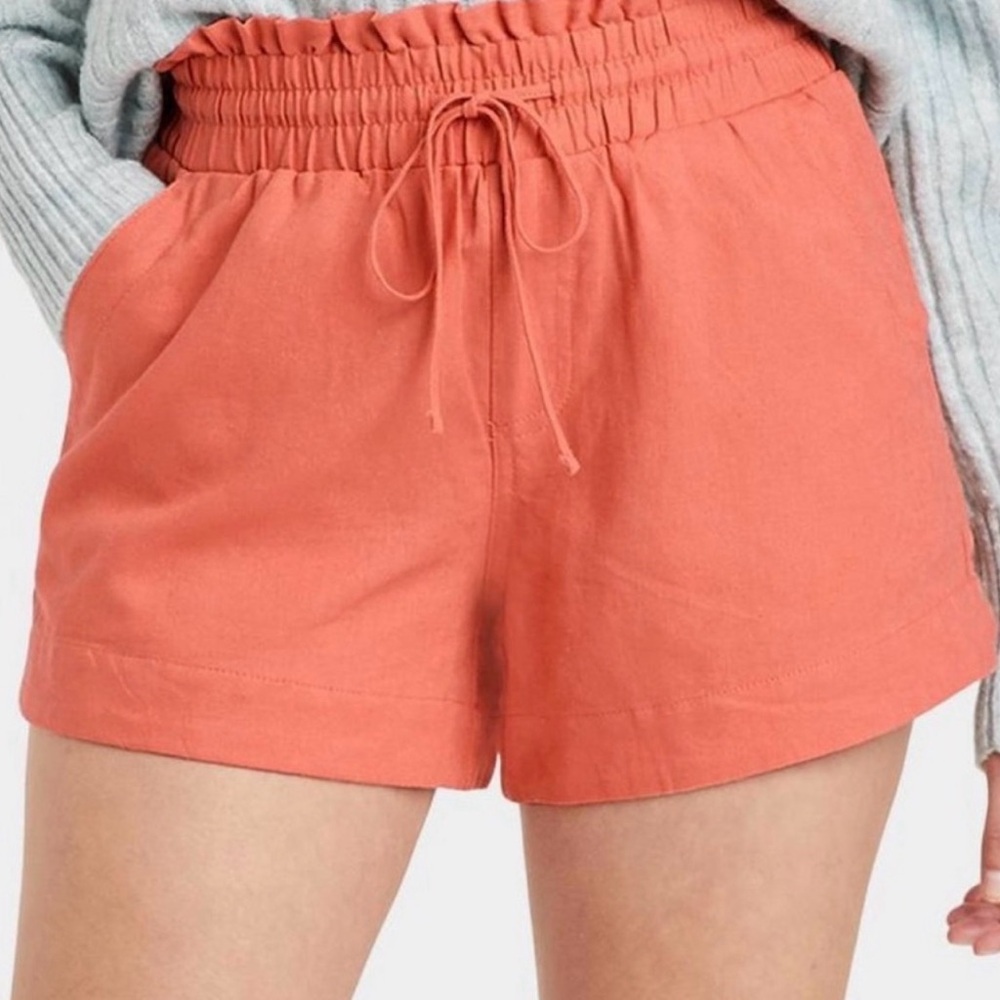 A New Day Orange Linen Shorts